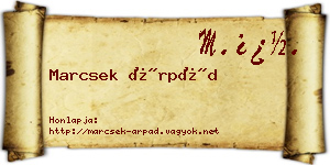 Marcsek Árpád névjegykártya